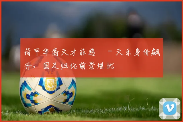 荷甲华裔天才菲慈佔 - 天乐身价飙升，国足归化前景堪忧